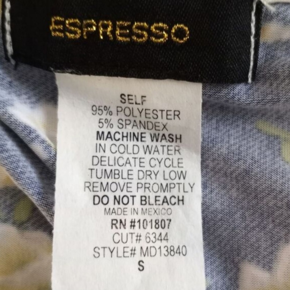 Espresso Blue and Yellow Floral Dress Sz.S EUC. - Picture 8 of 8